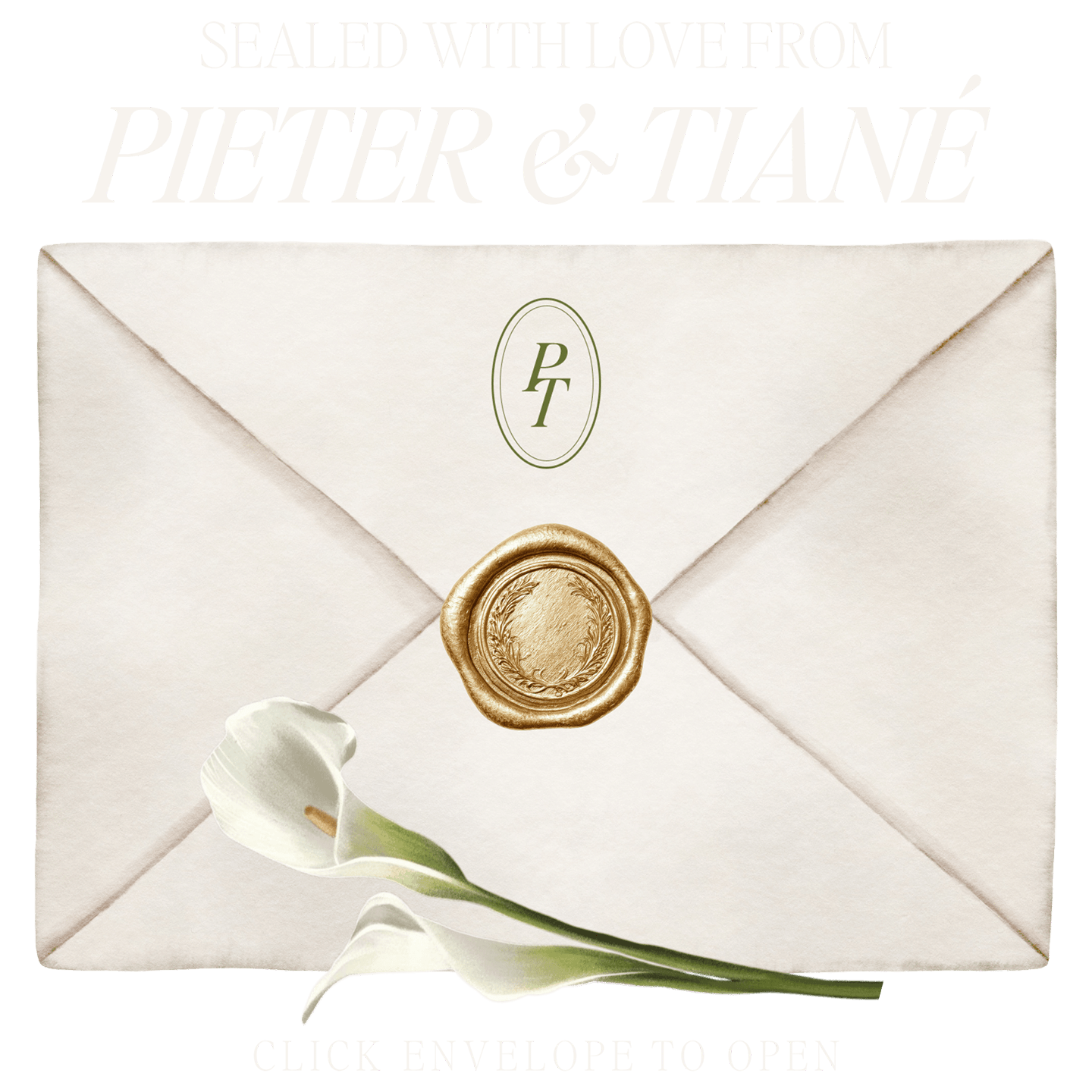 Open wedding invitation